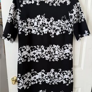 Banana Republic Floral Black and White Dress